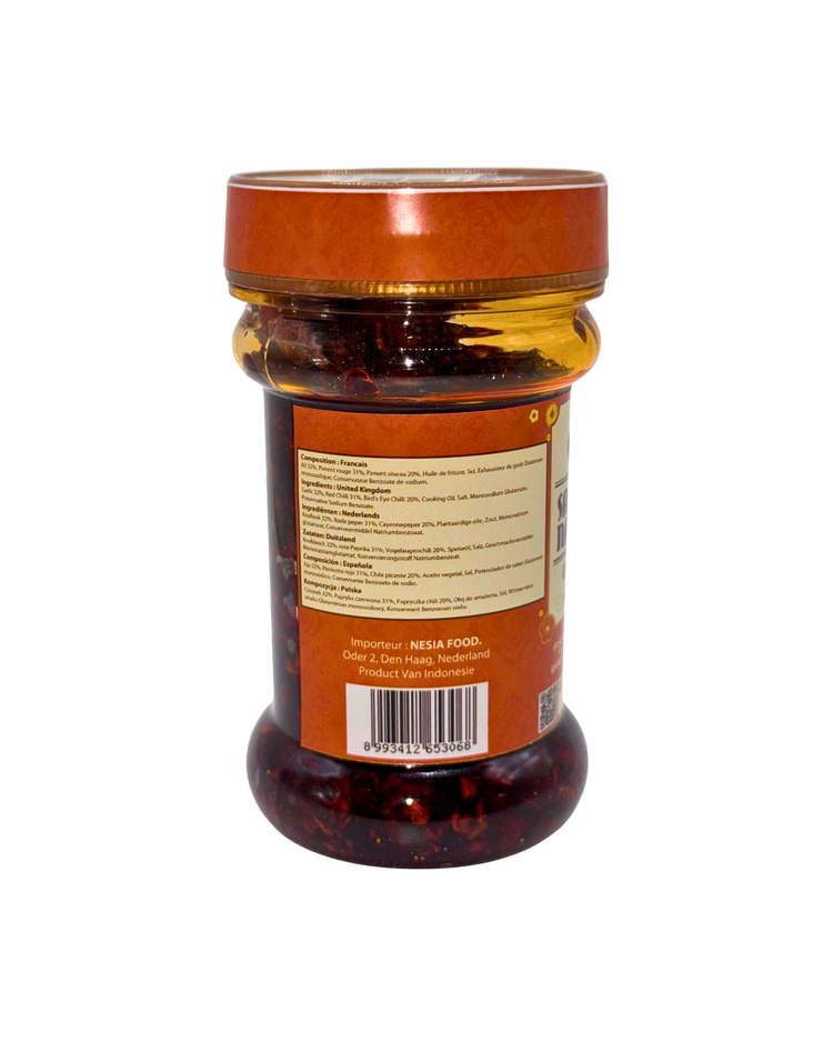 Nak Nan Sambal Bawang Oriental 140 g Rückseite mit Zutaten und Nährwertangaben