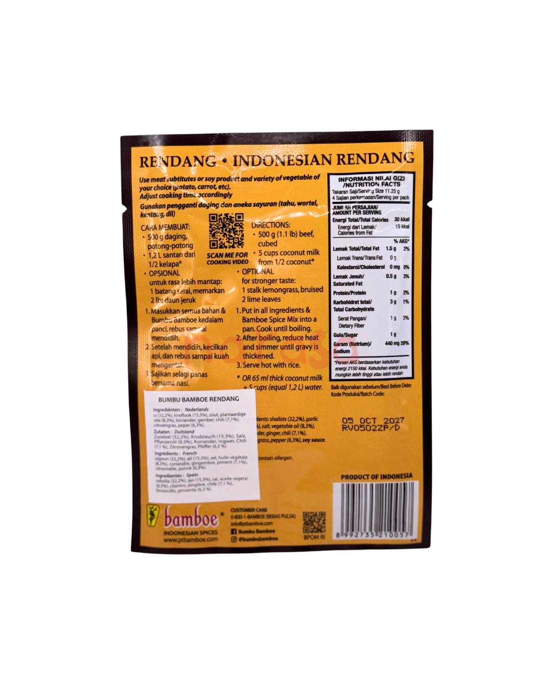 Bamboe Bumbu Rendang 45g