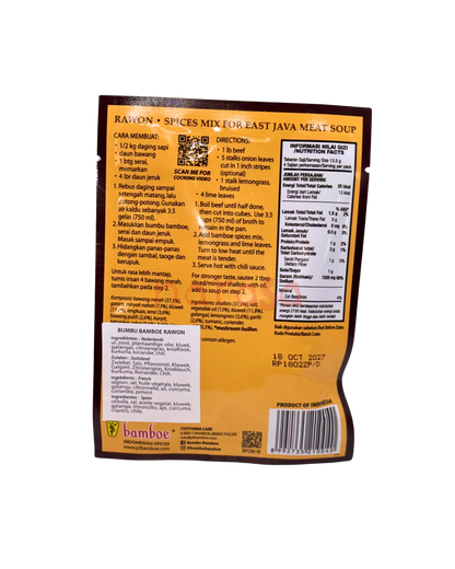 Bamboe Rawon (Schwarze Rindfleischsuppe) Gewürzmischung 54g