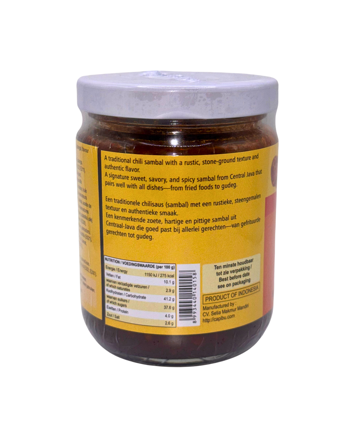 Cap Ibu Sambal Cobek 220 g indonesisches Chili-Sambal Rückseite