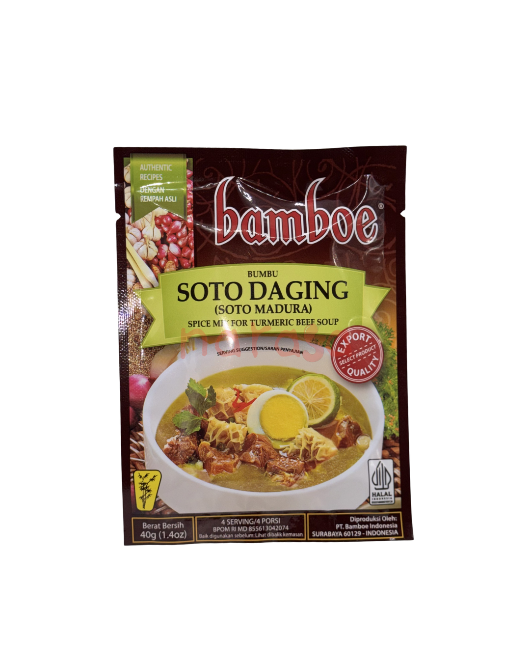 Bamboe Soto Daging (Kurkumagelbe Rindfleischsuppe) Gewürzmischung 40g