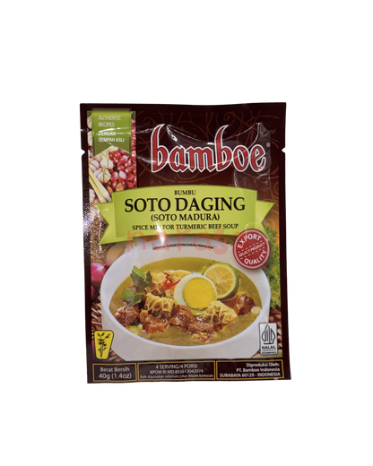 Bamboe Soto Daging (Kurkumagelbe Rindfleischsuppe) Gewürzmischung 40g